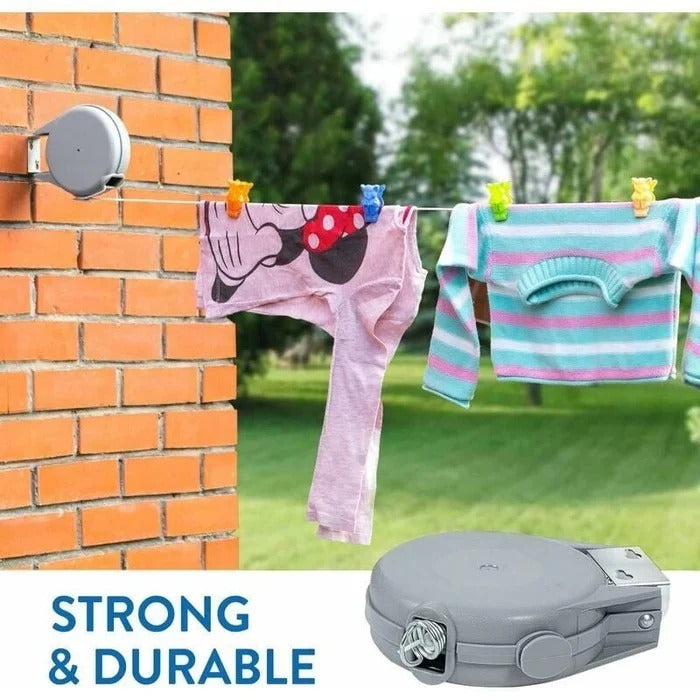 Wandmontierte Wäscheleine mit einziehbarem Design