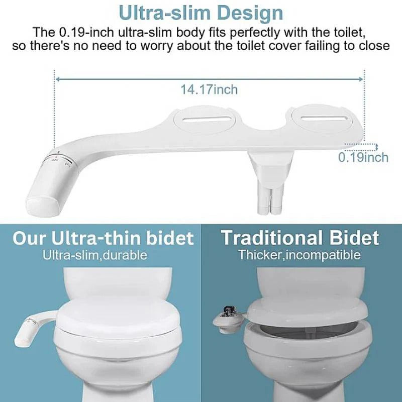 Zweifach Düsen Toiletten-Bidetaufsatz mit Rück- und Sanftwäsche
