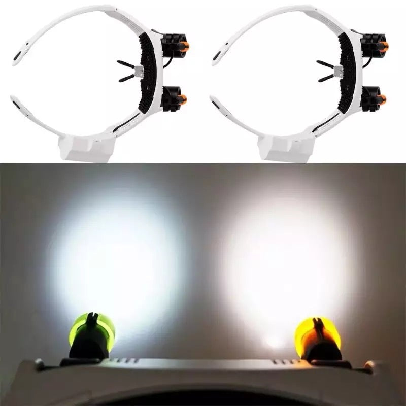 Kopfbügel-Lupen mit LED-Beleuchtung und 4 Vergrößerungsstufen