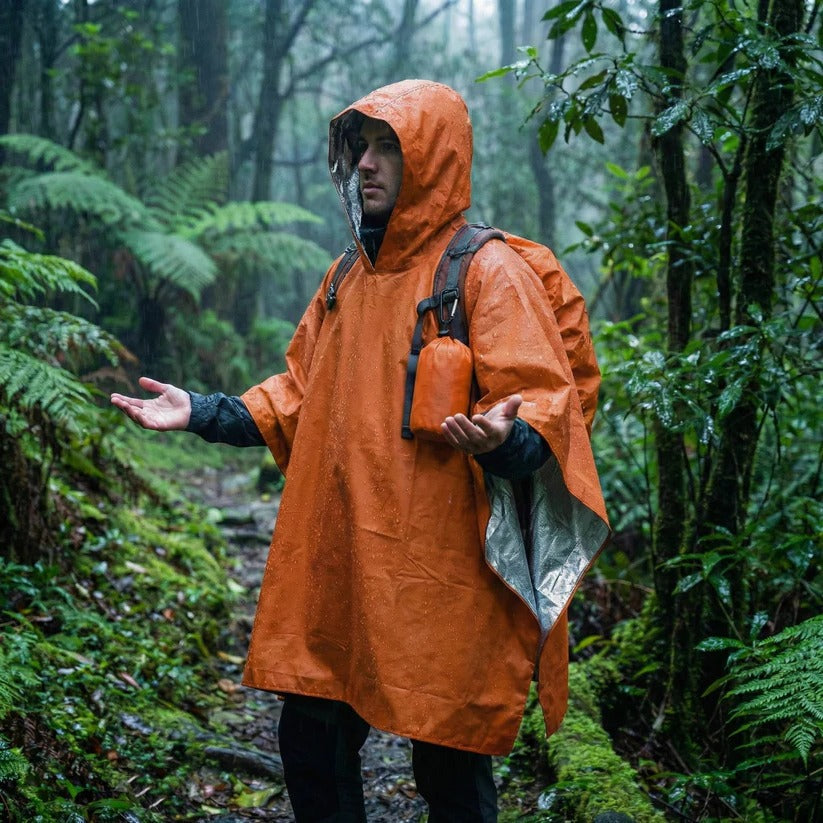Unisex Wendbarer Regenponcho für Outdoor-Aktivitäten, 2er Set