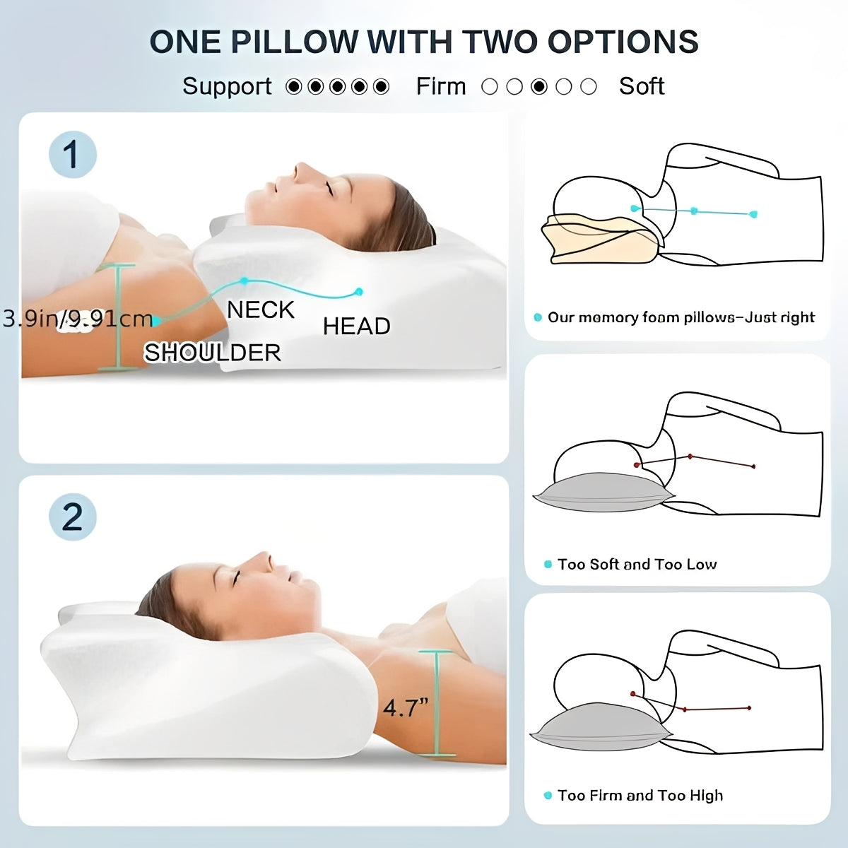Ergonomisches Kissen mit Armlehnen für Seitenschläfer