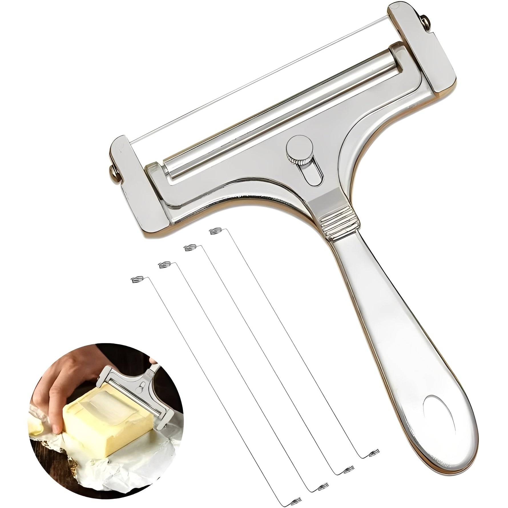 Vielseitiges Edelstahl-Set für Käse und Butter