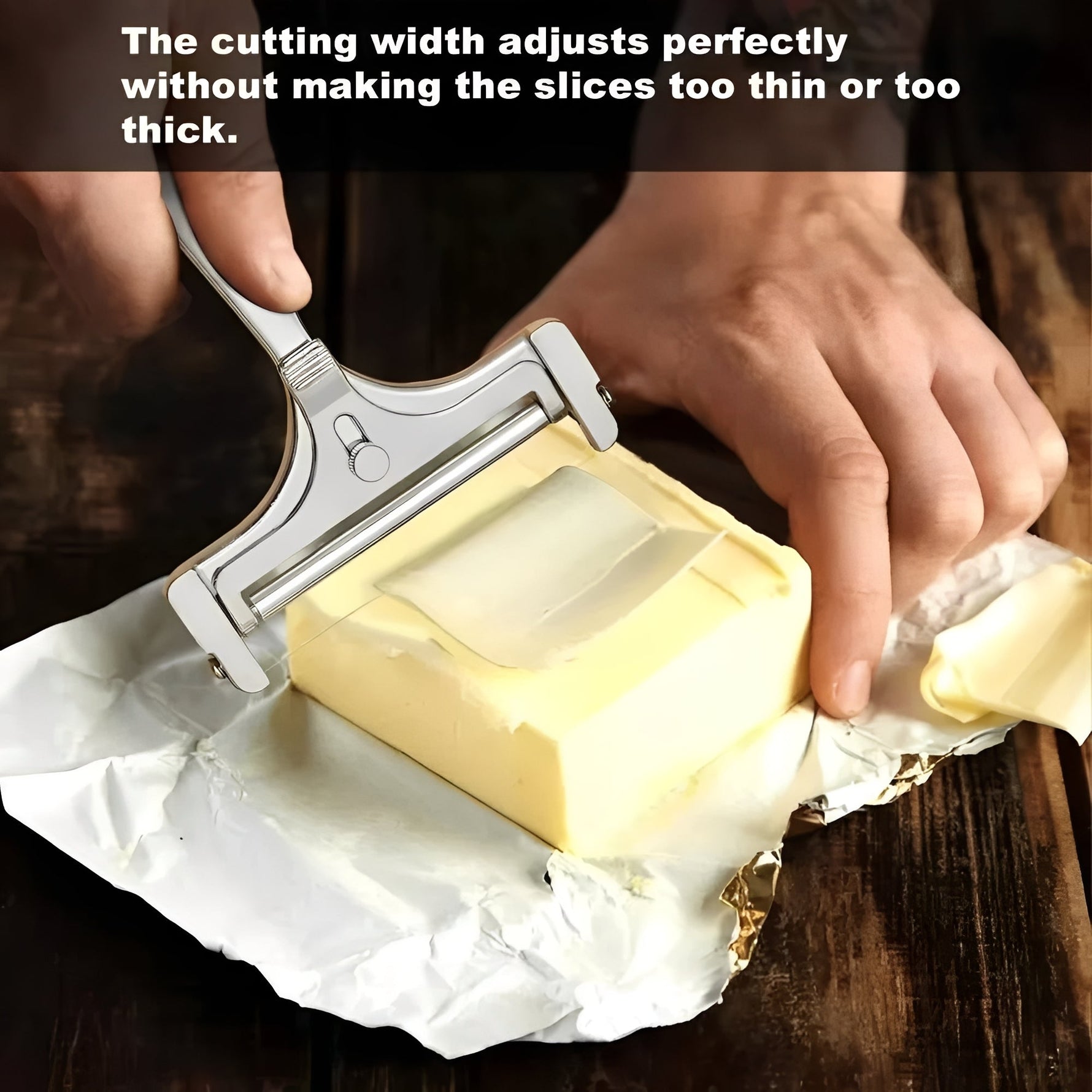 Elegantes Edelstahl-Set für Käse und Butter