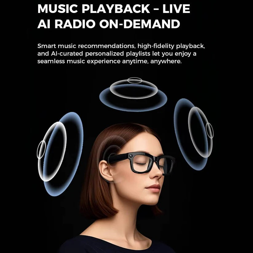 Intelligente Brille mit integrierter Kamera und Bluetooth-Audio