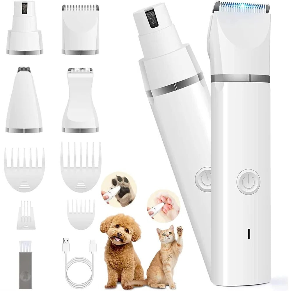 Kabelloses Haustierpflege-Set mit Haarschneider und Nagelfräse