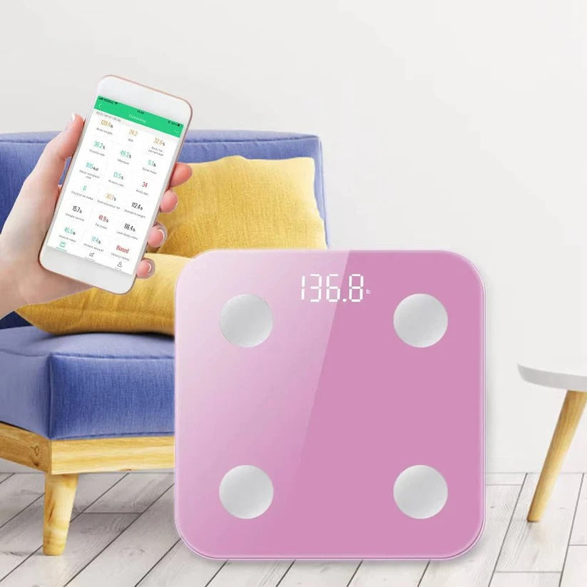 Intelligente Körperwaage zur Analyse von BMI und Körperzusammensetzung
