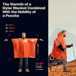 Unisex Wendbarer Regenponcho für Outdoor-Aktivitäten, 2er Set