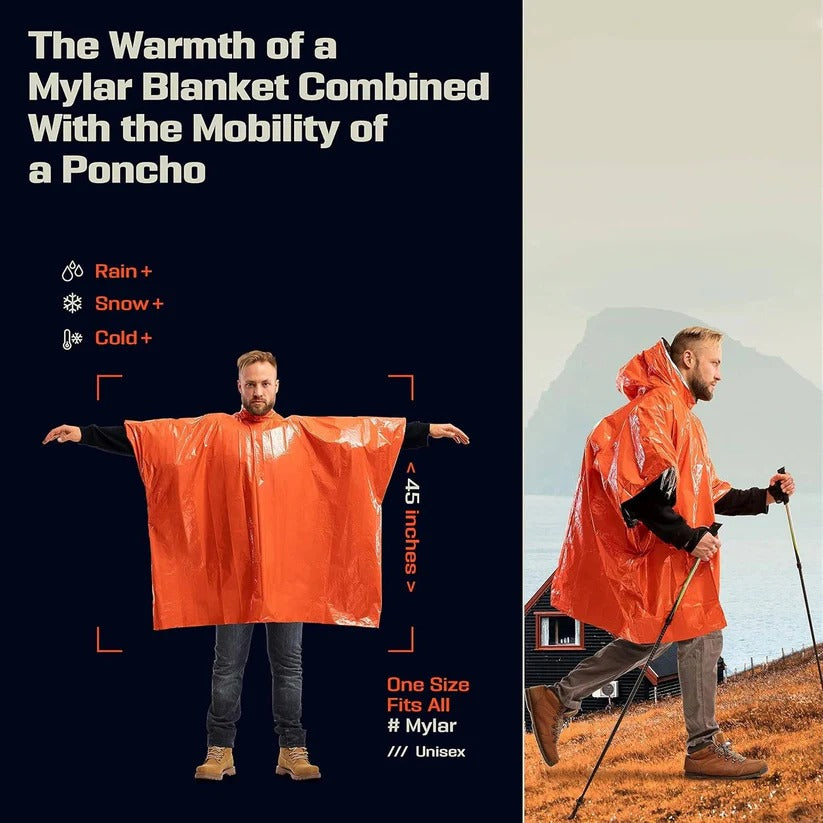 Unisex Wendbarer Regenponcho für Outdoor-Aktivitäten, 2er Set