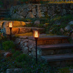 Solarleuchten mit Flammeneffekt, 2er Set