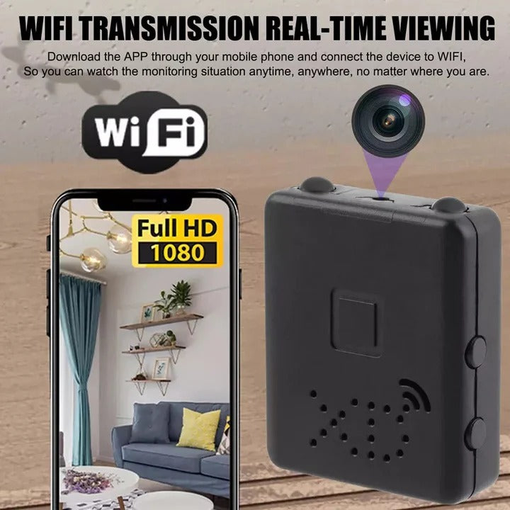 Kompakte HD-Überwachungskamera mit WLAN und Audioaufnahme
