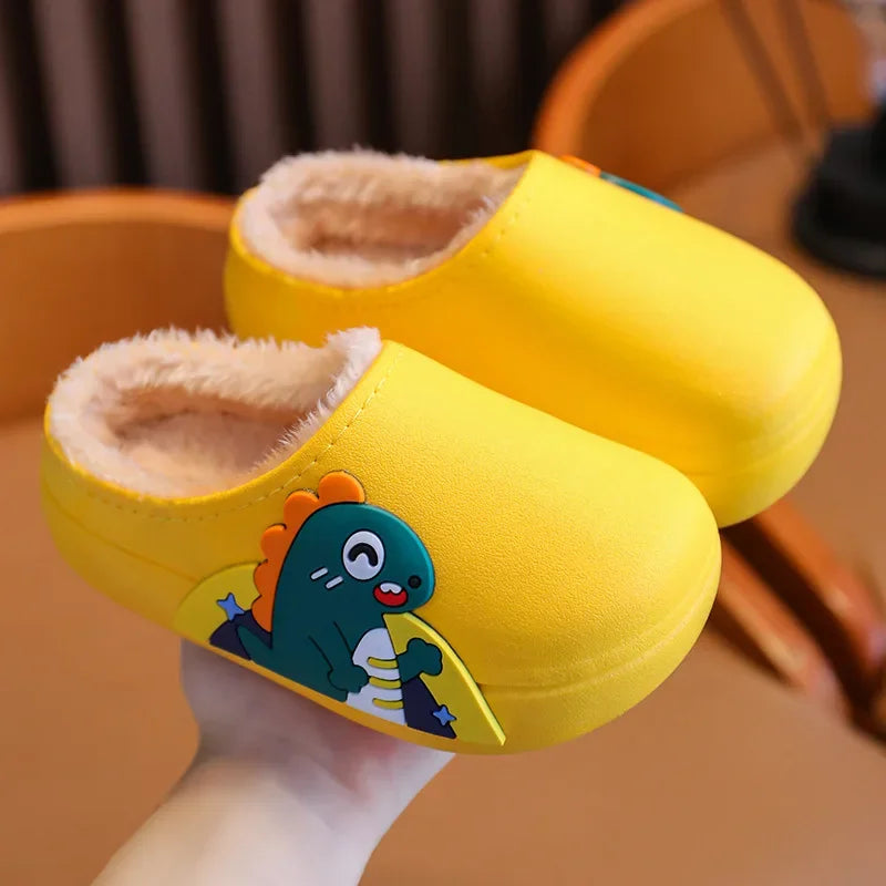 Lustige Hausschuhe mit Dino- und Hasenmotiven – Kinder, wasserdicht