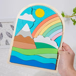Bunte Puzzlewürfel im Regenbogen-Design
