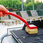 Grill-Reinigungsbürste mit langem Griff und Dampfreinigungspad
