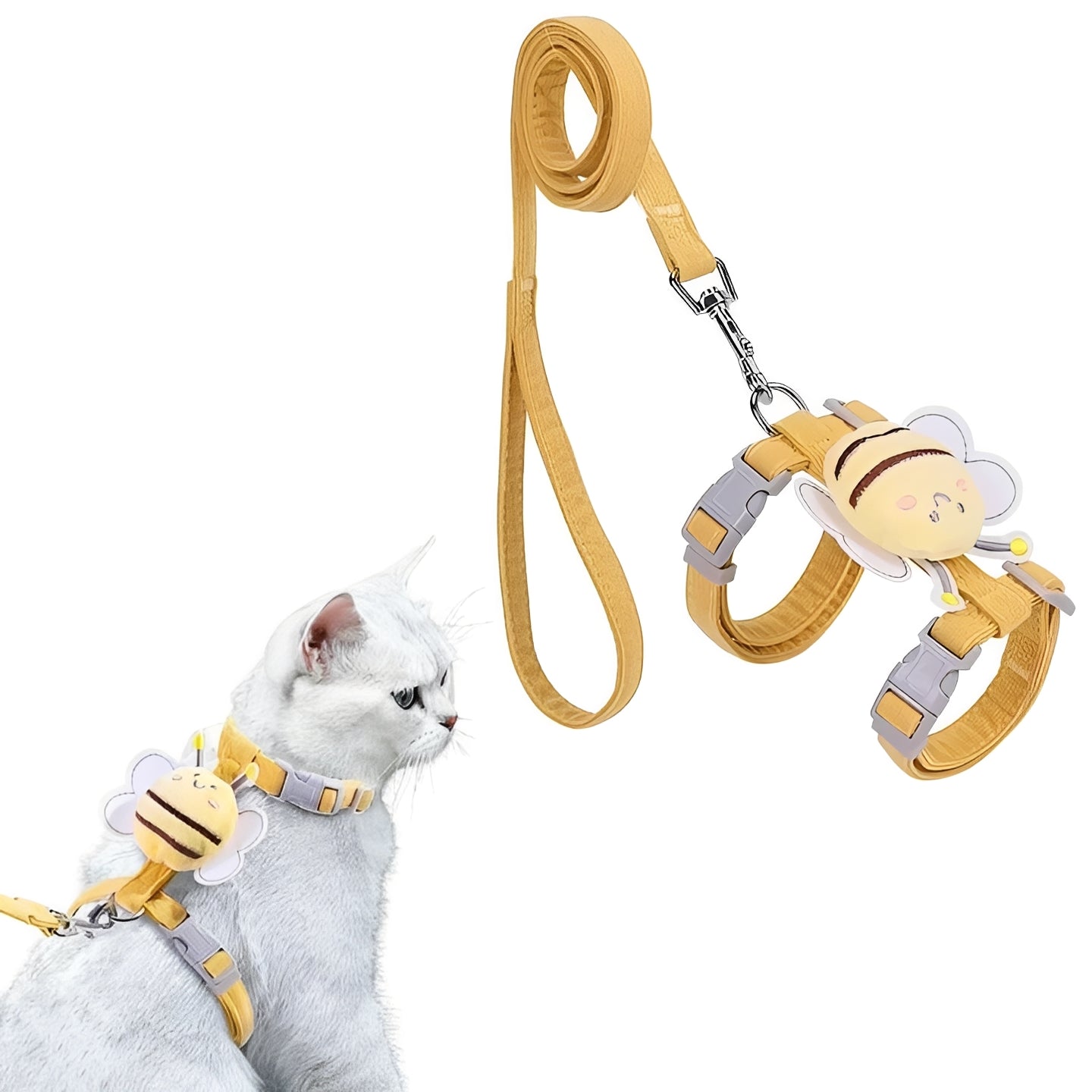 Verstellbares Katzen-Harnes mit sicherem Halsband