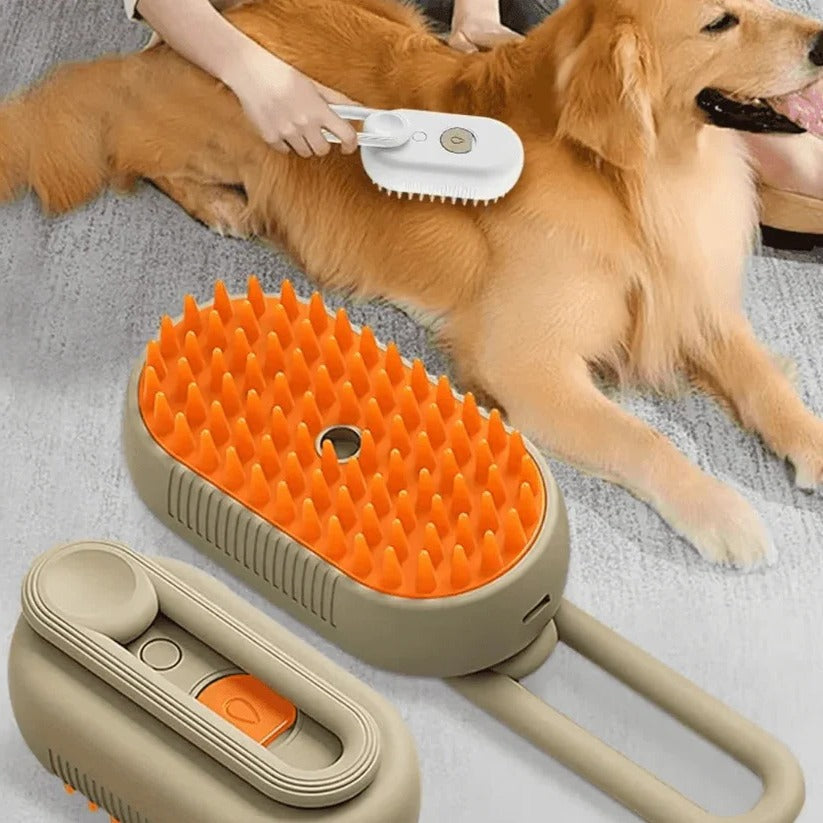 Hunde-Pflegebürste mit Dampf und Haarentfernungssystem
