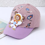 Kinder Baseballmütze mit Bären- und Planetenmotiven – Sonnenlächeln
