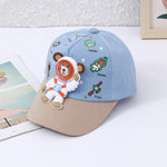 Kinder Baseballmütze mit Bären- und Planetenmotiven – Sonnenlächeln