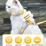 Verstellbares Katzen-Harnes mit sicherem Halsband