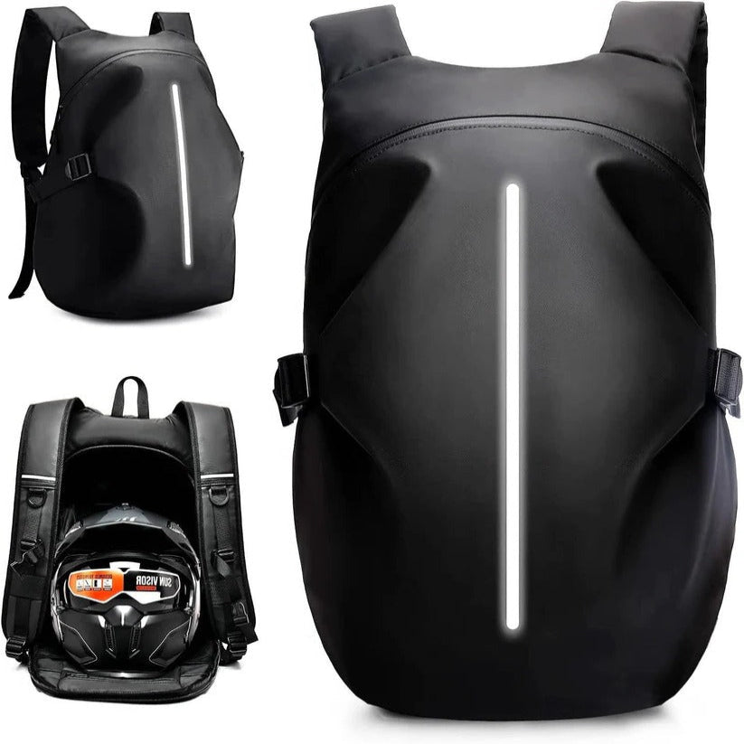 Motorradhelm-Rucksack 40L mit Laptopfach und Reflexstreifen