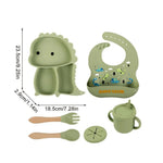 Silikon Geschirrset im Dinosaurier-Design – 7-teiliges Set für Kinder