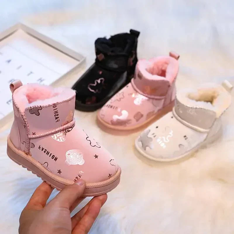 Schneestiefel für Kinder mit modischem Druck – wasserfestes Design
