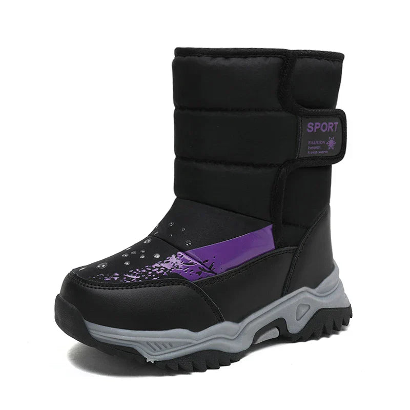 Winterstiefel für Kinder mit Klettverschluss – Weiches Plüschfutter