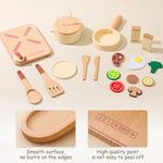 Spielküche für Kinder aus Holz – Mini-Kochset mit Pfanne, Zutaten und Zubehör