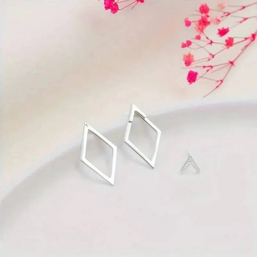 Elegante Geometrische Ohrhänger aus Edelstahl in Gold und Silber