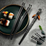 Nachhaltiges Essstäbchen-Set mit Anti-Rutsch-Griff – 5 Paare