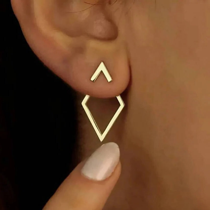 Elegante Geometrische Ohrhänger aus Edelstahl in Gold und Silber