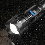 Wiederaufladbare Aluminium-Taschenlampe mit Akkuanzeige