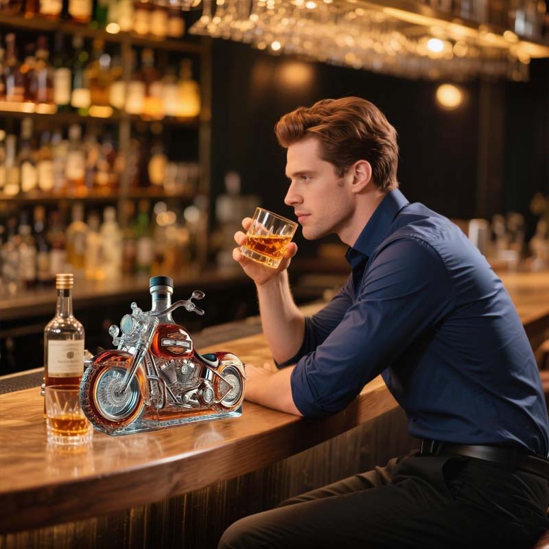 Motorrad-Design Whiskeykaraffe für stilvolle Heimbars
