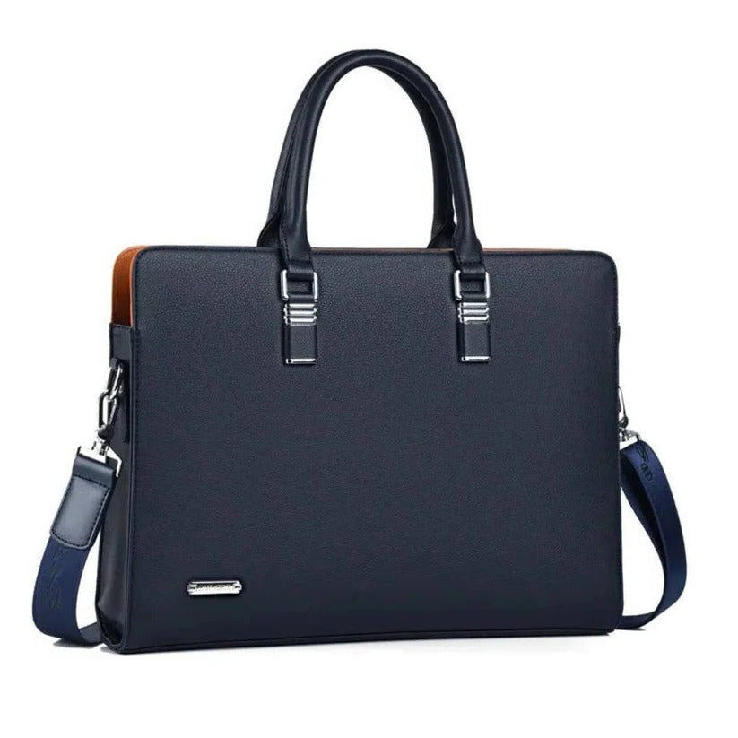 Hochwertige Laptop Schultertasche aus Leder für 14 bis 15 Zoll Laptops