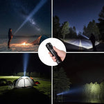 Akku-Betriebene Aluminium-Taschenlampe mit Batteriestatusanzeige