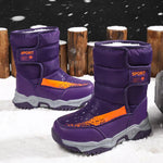 Winterstiefel für Kinder mit Klettverschluss – Weiches Plüschfutter