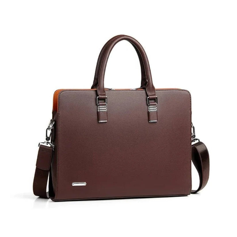 Hochwertige Laptop Schultertasche aus Leder für 14 bis 15 Zoll Laptops