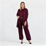 Dreiteiliges Lounge-Set für Damen: Cardigan, Top und Hose