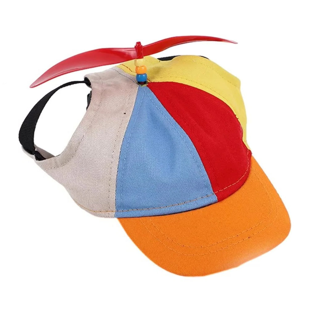 Verstellbare Haustiermütze mit Spielzeugpropeller