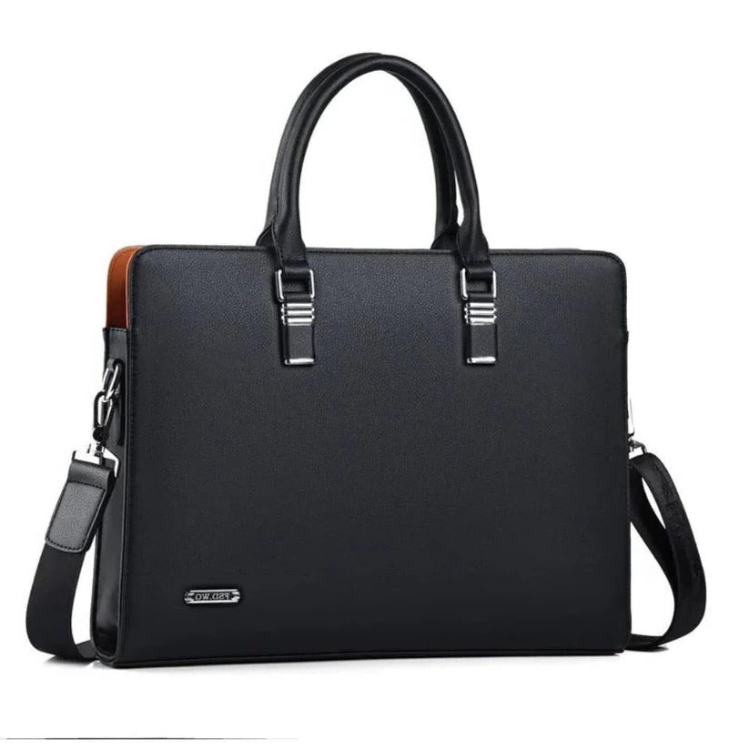 Hochwertige Laptop Schultertasche aus Leder für 14 bis 15 Zoll Laptops