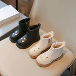 Bequeme Kinderstiefel mit Reißverschluss und Blumenmuster