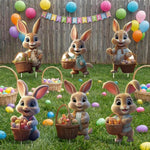 Fröhliche Osterhasen-Schilderset für den Garten, 6 Stück