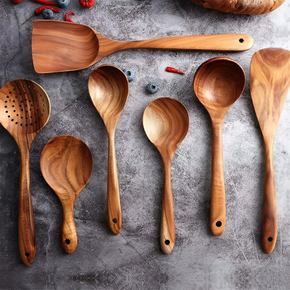 Natürliche Holz Küchenhelfer Set für Ihr Kocherlebnis