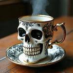Gothic Schädel Becher Noctura – Handbemalte Dekoration mit Kunstmotiv