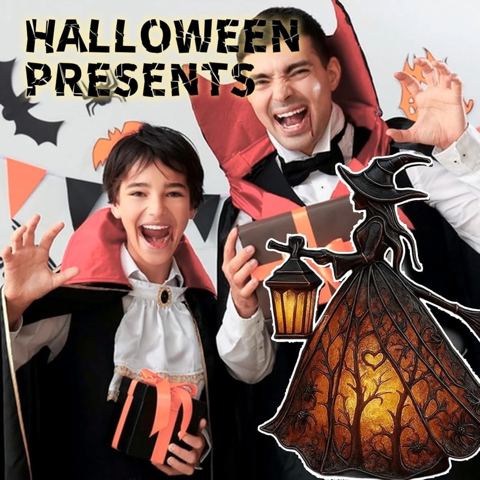 Halloween Hexenlampe Mystica – LED Dekolampe für Innenräume