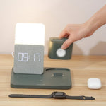 Versatile 4-in-1 Charging Station with Alarm Clock and Dimmable Light