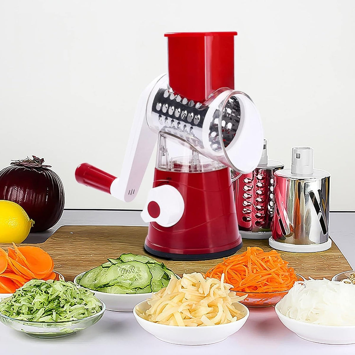 Efficient Vegetable Slicer and Grater – Practical Rotary Grater for Quick Cooking