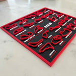 3D Printed 2026 Racing Calendar - F1 Tracks Wall Art with Display Stand