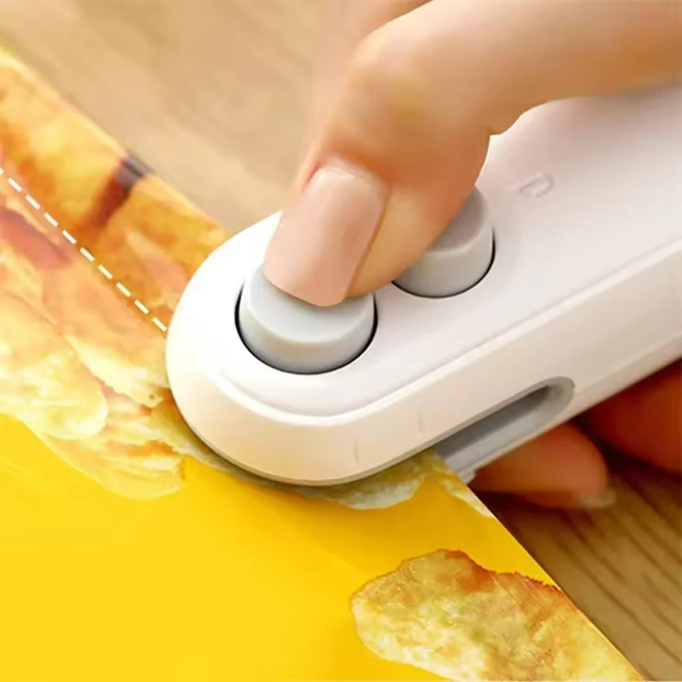 Practical Mini Bag Sealer and Cutter – Rechargeable Kitchen Appliance