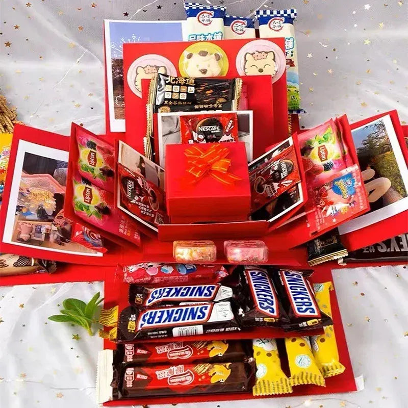 Überraschungsgeschenkbox mit Süßigkeiten und Schokolade – Exklusives Geschenk