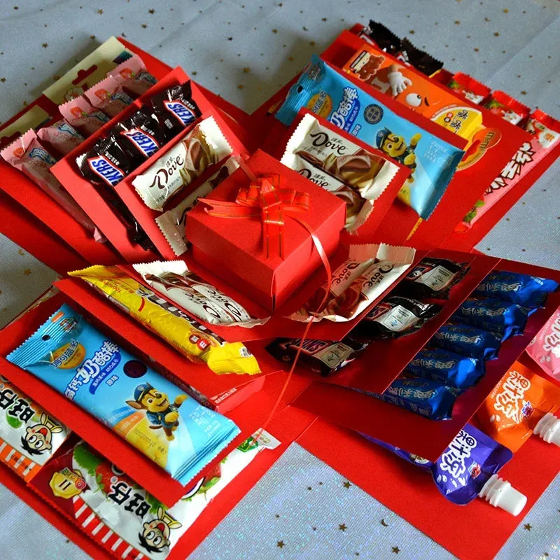 Überraschungsgeschenkbox mit Süßigkeiten und Schokolade – Exklusives Geschenk